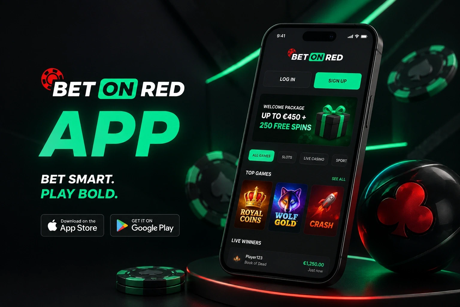 Scaricamento dell'app BetonRed: interfaccia dell'app mostrata su smartphone