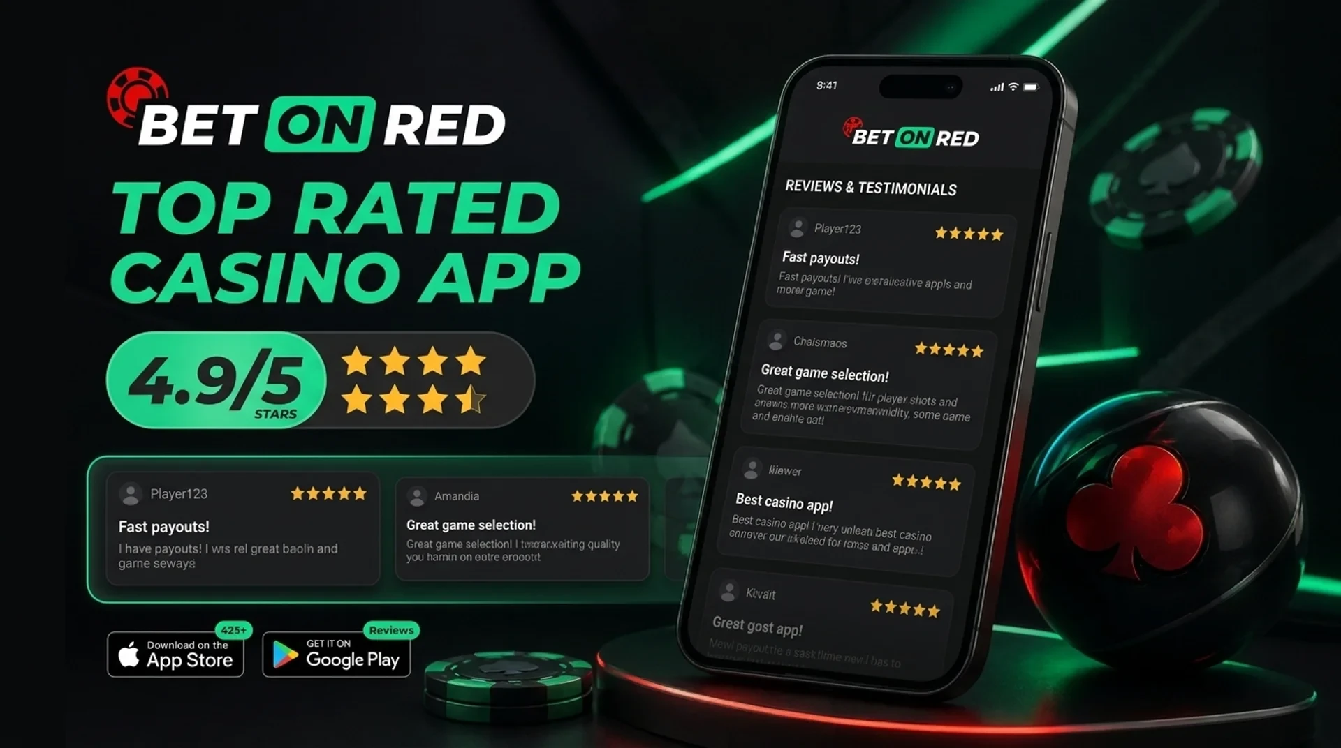 Recensioni e valutazione 4.9/5 del BetOnRed casino